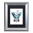thumbnail image 2 of Trademark Fine Art 'Miami Flamingo' Canvas Art by Robert Farkas, Black Matte, Silver Frame, 2 of 4