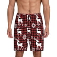 thumbnail image 1 of Fotbe Plaid Reindeer Snowflakes Pantalones Cortos de Pijama para Hombre, Ropa de Dormir, Pantalones de Pijama Cortos para Hombre-3X-Large, 1 of 6