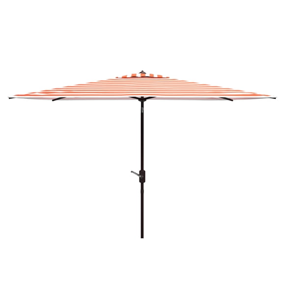 SAFAVIEH Iris 6.5' X 10' Market Crank Patio Umbrella, Orange