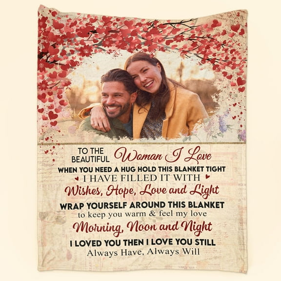 When You Need A Hug - Personalized Photo Blanket. personalized valentines gift for her him husband wife boyfriend girlfriend fiancee fiancée bride groom
