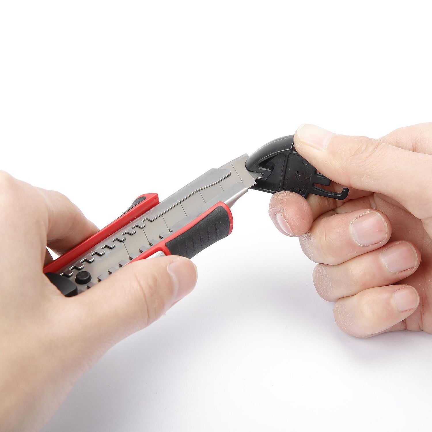 Swiss Tech 18mm Snap-Off Utility Knife, Aluminum, TPR Cushion Grip Handle, SK5 steel, Heavy duty