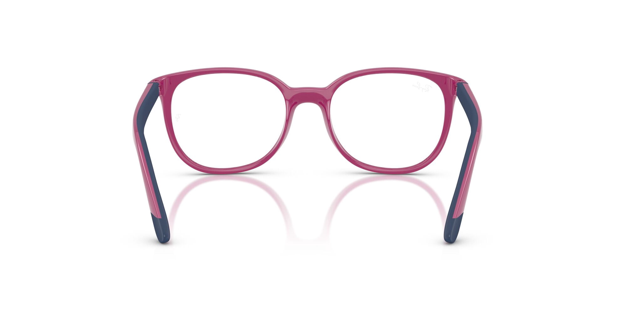 Ray-Ban Youth Size 47 0RY1631 Prescription Eyeglasses with Case, Fucsia with Rubber Blue/Demo Lens