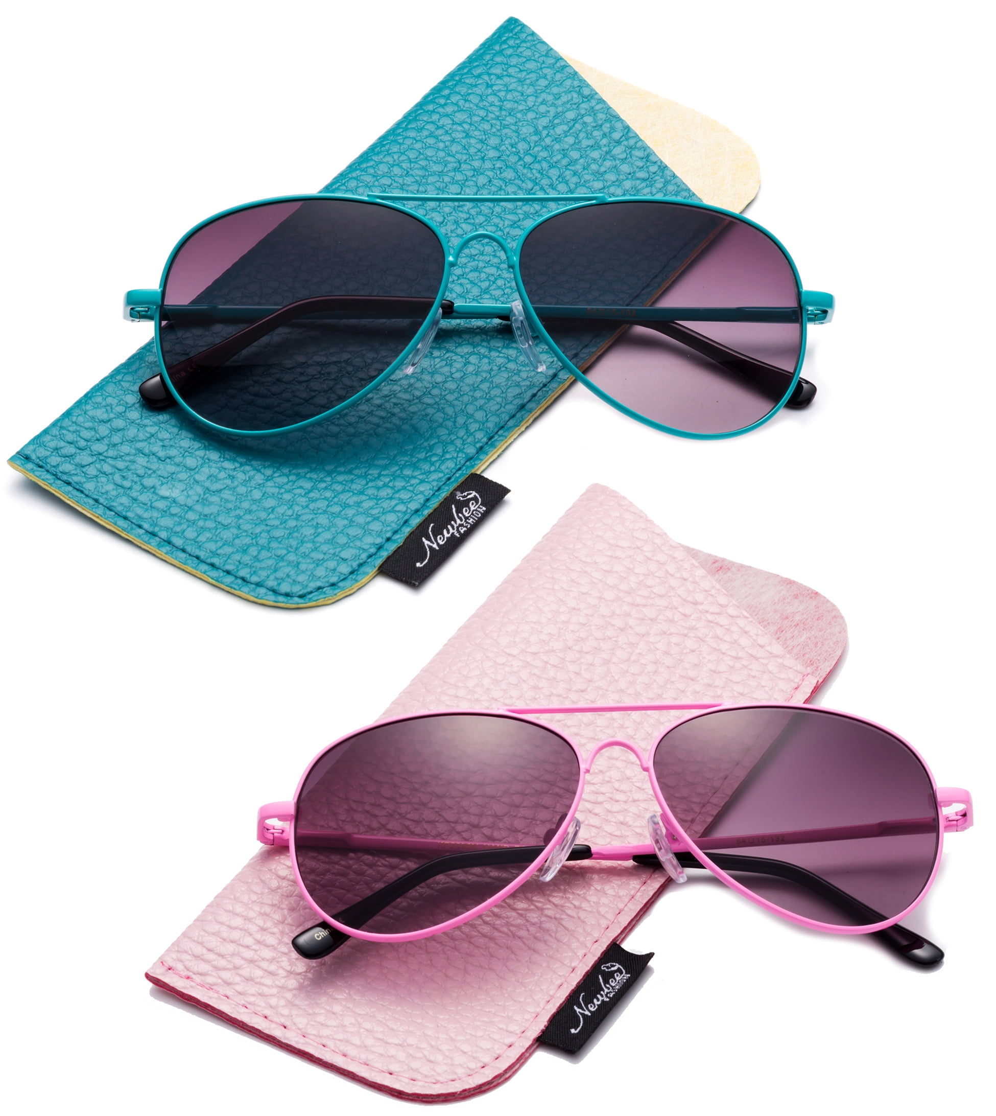 Newbee Fashion Kids Girls Colored Aviator Sunglasses for Kids UV