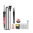 thumbnail image 1 of Neinkie 1 Set Electric Soldering Iron High Power Adjustable Temperature Anti-scald 60W 110V/220V Heat Resistant Soldering Iron Set for Workshop, 1 of 9