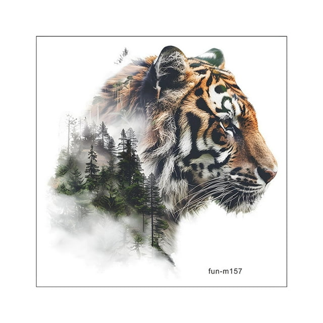 simhoa Tiger Forest Wall Decal Art Sticker Animal Wall Decor for Mirror Home Office
