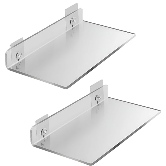 LAMIRO 20x10cm No Drill Adhesive Floating Shelves,Set of 2