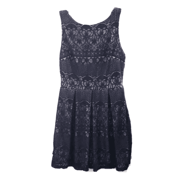 $69 B. Darlin Junior's Lined Lace Dress Nylon-Polyester Navy (1/2)