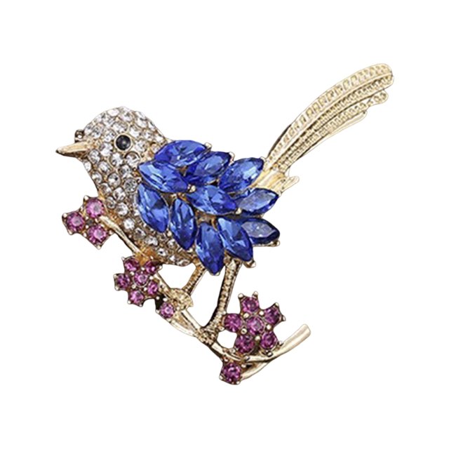 Visland Chinese Style Brooch Pin Sparkling Rhinestones Magpies Bird Shape Lapel Pin Suit Coat Dress Jewelry Gift