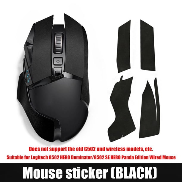 Cinta de agarre de mouse para Logitech G502 HERO/SE HERO PC Adhesivo antideslizante (negro) Likrtyny Componentes de la computadora