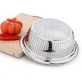 thumbnail image 3 of Juego de colador y bol de acero inoxidable, colador de cocina, colador de pasta, bol para lavar arroz, colador de ensalada, juego de boles apilables, juego de boles para ensalada, 26 cm, 3 of 6