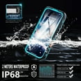 thumbnail image 4 of Allytech iPhone 16 Waterproof Case, With Build in Screen Protector IP68 Waterproof Full Body Protective Wireless Charging Anti-Scratch Dustproof Phone Case for Apple iPhone 16, Blue, 4 of 11