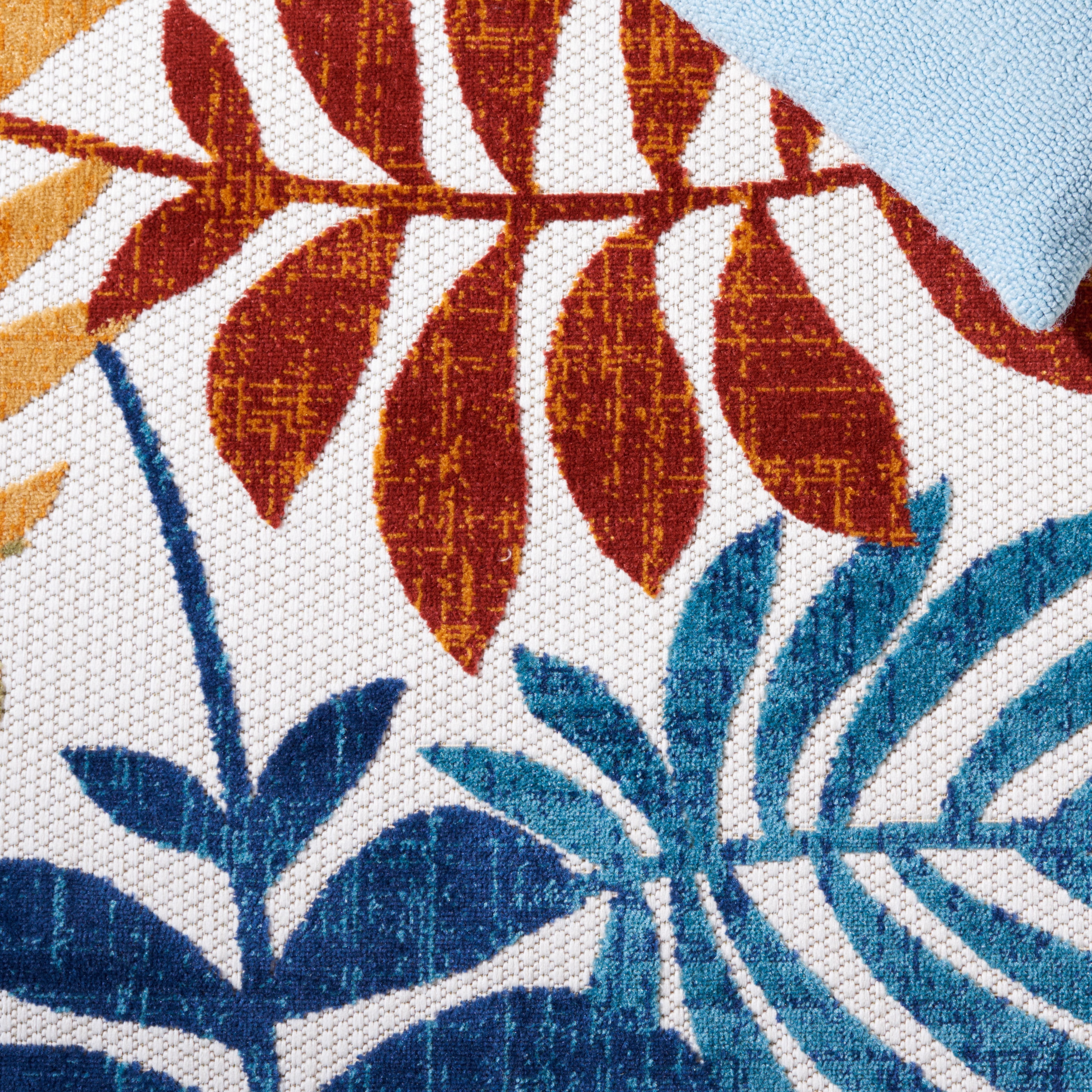 SAFAVIEH Cabana Elouise Botanical Indoor/Outdoor Runner Rug, Creme/Red, 2' x 8'