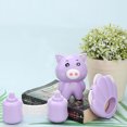 thumbnail image 4 of Juego de 3 sonajeros de plástico para bebés recién nacidos, juguetes musicales con forma de animal para agitar la mano (morado), 4 of 10