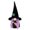 A004- Purple Hair Witch, variant on Halloween Plush Decoration, Devil Horn Bat Wing Faceless, Handheld Jack O Lantern Bucket Trick Or Treat Doll for Home Table Mantel Party Indoor Festive Decor 10 Inch Red Black