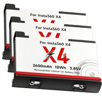 360 X4 Batteries(3 Packs) for Insta360 X4 Camera-2600mAh