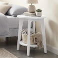 thumbnail image 2 of LEDREM Compact Two-Tier Round Accent Table, Tapered-Leg Side Table with Curved Accents, Holds 198lb, Quick Assembly, Space-Saving Small Sofa Table, 2 of 7