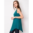 thumbnail image 3 of Made by Johnny Women's Handkerchief Hem Tank Tunic Top L TEAL, 3 of 6