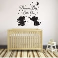 thumbnail image 2 of Children Dream Big Little One Loving Quote Wall Decal Decoration Cute Little Elephants Silhouette Beautiful Moon and Stars Lasts Years and Easily Removable - Size: 30 In(W) x 30 In(H), 2 of 5
