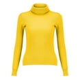 thumbnail image 4 of Holzkary Turtleneck Sweaters for Women Long Sleeve Slim Fit Knit Sweater Lightweight Sweater Fall Fashion 2025 Pullover Soft Basic Knit Dressy Casual Tops Winter Outfits Clothes Yellow L, 4 of 7