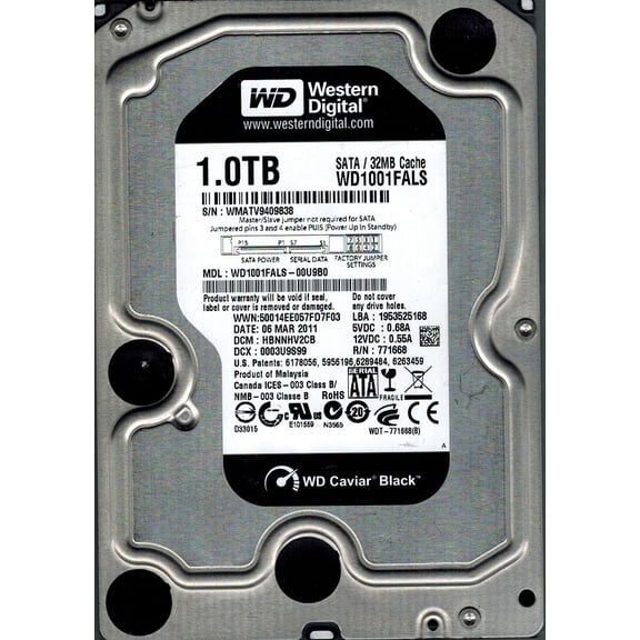 Western Digital WD1001FALS-00U9B0 1TB DCM: HBNNHV2CB