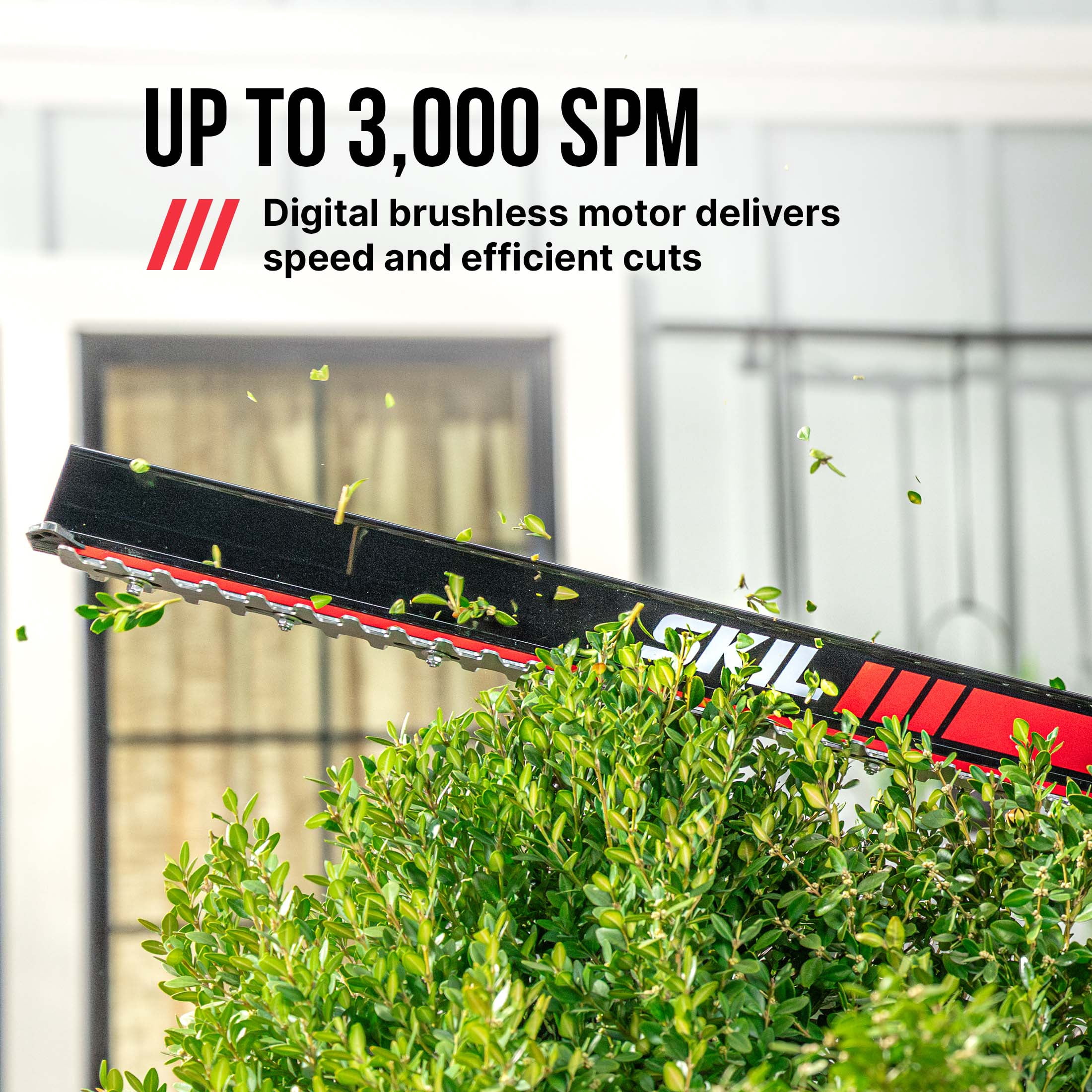 SKIL PWR CORE 40V Brushless 24-Inch Hedge Trimmer Kit with Dual-Action Steel Blades, 2.0Ah Battery and 60W Charger, HT2400C-11