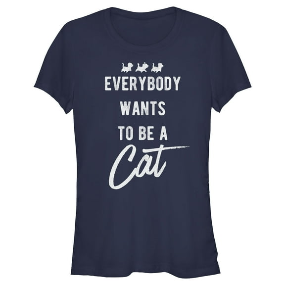 Junior's Aristocats Everybody Wants To Be a Cat Graphic Tee Navy Blue Small