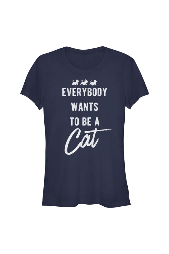 Junior's Aristocats Everybody Wants To Be a Cat Graphic Tee Navy Blue X Large