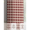 thumbnail image 5 of Country Red Buffalo Plaid Sheer Curtains 2 Panels Set Retro Star Berries Vine Linen Texture Sheer Window Curtains Light Filtering Rod Pocket Voile Drapes for Bedroom Living Room 52"X84", 5 of 8