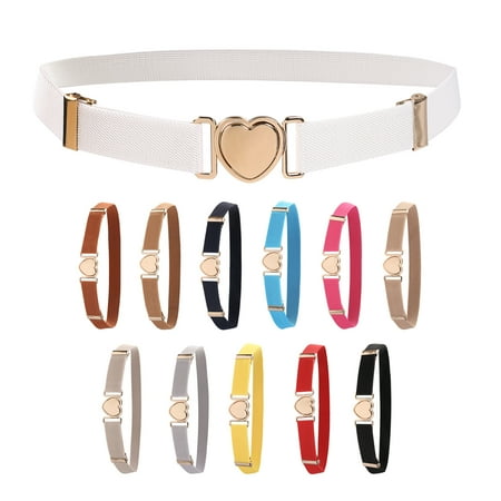 

Children Stretch Belts Girls Adjustable Elastic Waist Belts with Heart Shape Buckle for Uniform Dress Pants