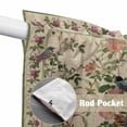 thumbnail image 4 of Beige Spring Floral Swag Curtains for Kitchen/Bedroom/Living Room, Elegant Pastoral Flowers Birds Watercolor Scalloped Curtains 63 Inch Long, Window Swag Topper Curtains Valances 2 Panels Set 36"x63", 4 of 8