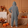 thumbnail image 4 of Unisex Adult Onesie Pajamas BWASD Casual One Piece Snug Fit Thick Warm Plush Pajamas Soft Solid Color Long Sleeve Hooded Loungewear Soft for Fall Winter Sleepwear ,3XL, 4 of 7