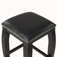 thumbnail image 4 of Linon San Francisco Backless Wood Bar Stool, 30" Seat Height, Black Finish with Black Fabric, 4 of 5