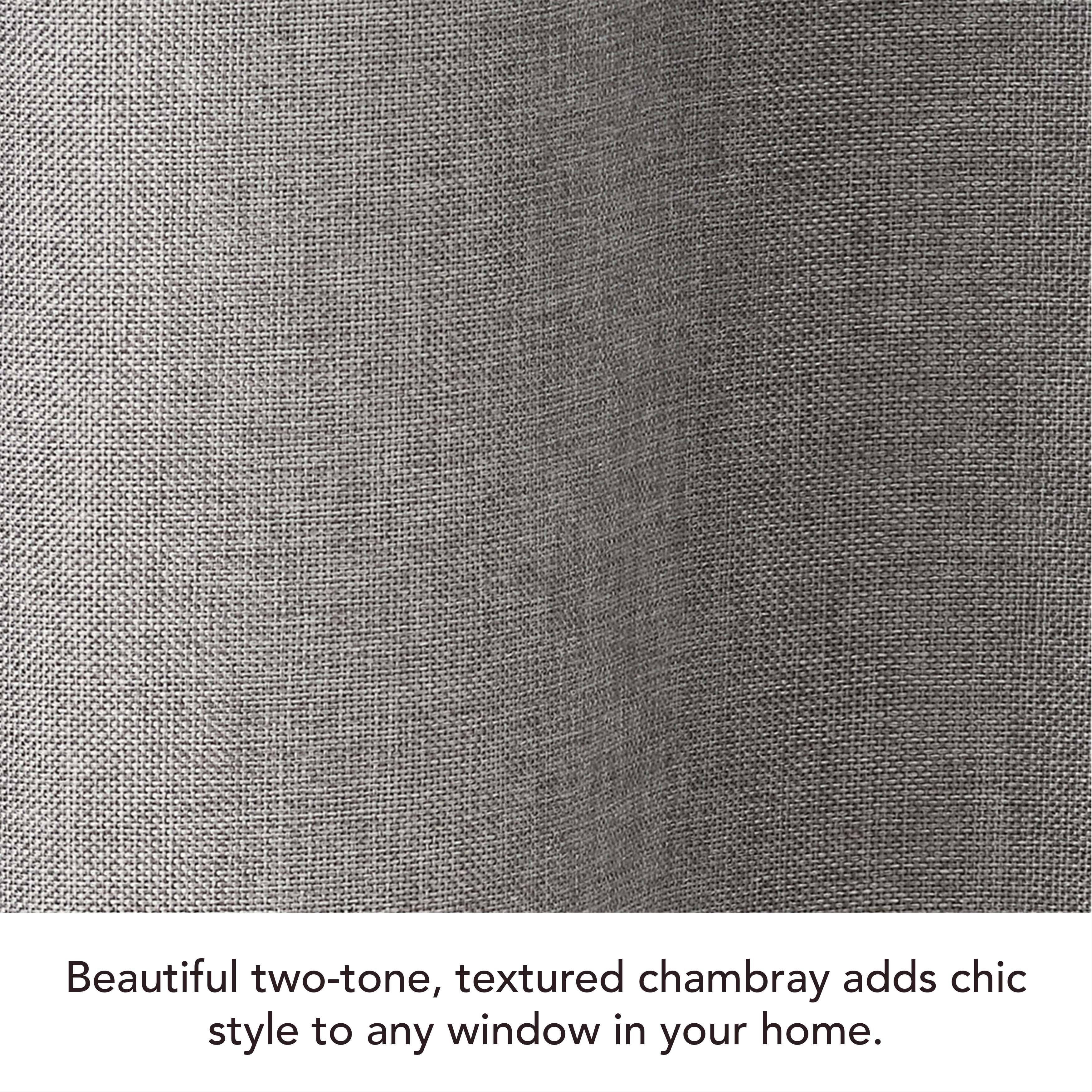 Legrae Blackout Thermal Insulated Grommet Curtains, Set of 4 Panels with Tiebacks, Titanium Grey, 38" x 84"