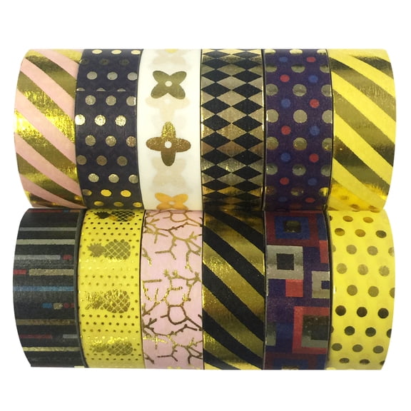 Wrapables® Washi Tapes Decorative Masking Tapes, Set of 12, ADSET66
