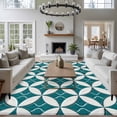 thumbnail image 3 of Abstract Geometric Area Rugs 5'x7', Washable Small Throw Rugs for Laundry Room Playroom, Vintage Rhombus Circle Texture Green Indoor Outdoor Rug Non-Slip Low Pile Carpet Runner Reversible Floor Mats, 3 of 8