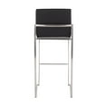 thumbnail image 5 of Fuji High Back Bar Stool Set of 3 Steel, Bar Chairs Set of 3, Stainless Steel Bar Stools, Bar Stools Set of 3 with Backs (Black Faux Leather), 5 of 5