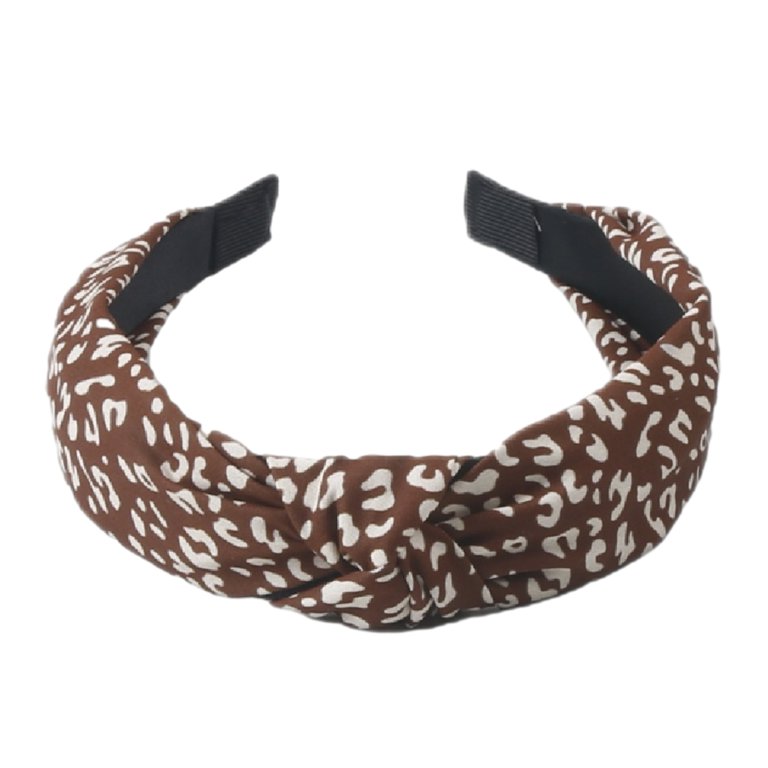 Skymirror Women Hairband Heart Print Knot Wide Band Leopard  display picture 3