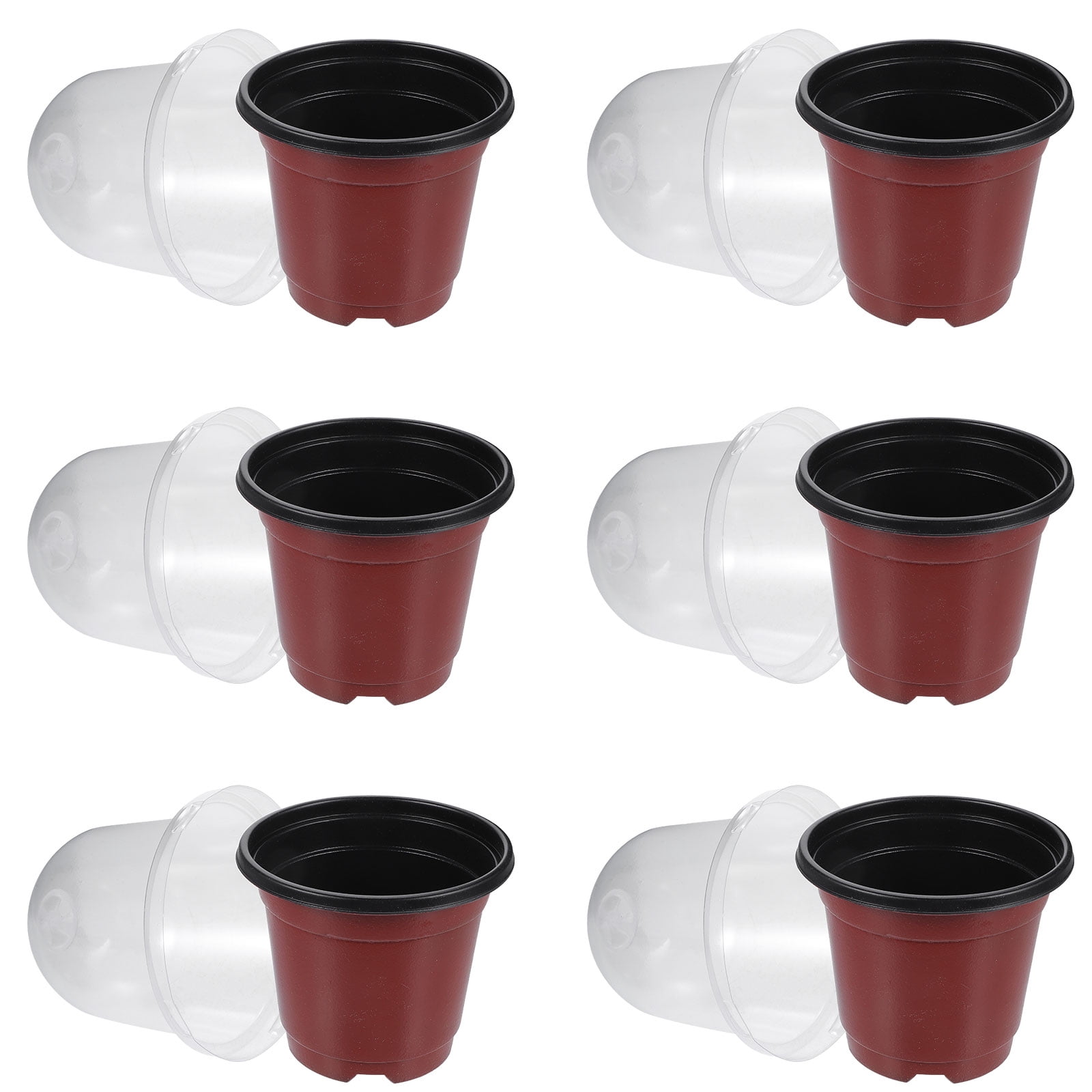 BERTDOMD 30-Pack Plastic Plant Nursery Pots with Transparent Humidity Dome, Seed Starting Containers for Gardening and Plant Propagation