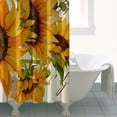 thumbnail image 4 of Beige Calligraphy Sunflower Pattern Shower Curtain 84"x72" ,Bathroom Decorative Shower Curtains Set with 12 Hooks,Modern Waterproof Washable Shower Curtain, 4 of 6