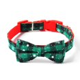 thumbnail image 2 of Collier Chat Chien Réglable Noël Flocon de Neige Rouge Vert Noeud Cou Sangle, 2 of 7