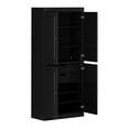 thumbnail image 3 of Palace Imports 100% Solid Wood Kitchen Pantry Storage Cabinet with Doors, Adjustable Shelves and 2-Drawers, Black, 3 of 9