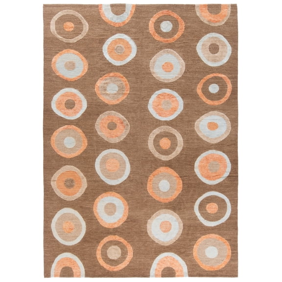 SAFAVIEH Santa Fe Carter Geometric Area Rug, Chocolate/Chocolate, 6' x 9'