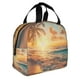 thumbnail image 2 of Easygdp Tropical Sunset Beach Scene Bolsa Térmica Premium - Tela Oxford Impermeable, Gran Capacidad, Bolsillo Frontal, Unisex para Trabajo, Escuela, Actividades al Aire Libre y Picnics, 2 of 8