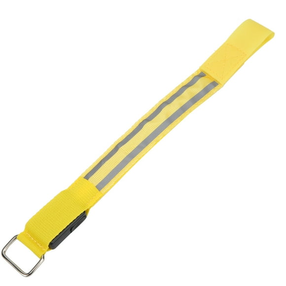 Reflective LED Light Armband Dual Luminous Strips Light Up Bracelet Wristband for Night Running Battery PoweredYellow