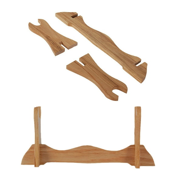 IFANLANDOR 1Pack Wall Mounted Sword Stand Display Stand Wooden for Craft Show 37x8x16cm