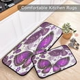 thumbnail image 5 of Pretty Purple Butterfly Anti Fatigue Mats for Kitchen Floor, Set of 2 Non Skid Washable Waterproof Anti Kitchen Floor Mats for Kitchen Office Laundry Room Bathroom (19"x27"+19"x47"), 5 of 7