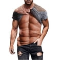 thumbnail image 4 of ZCFZJW Muscle Tee Shirts for Men,Fake Abs T Shirt Big and Tall Regular Fit Funny Short Sleeve 3D Graphic Tees Casual Slim Fit Summer Tops Khaki#04 XXXL, 4 of 5