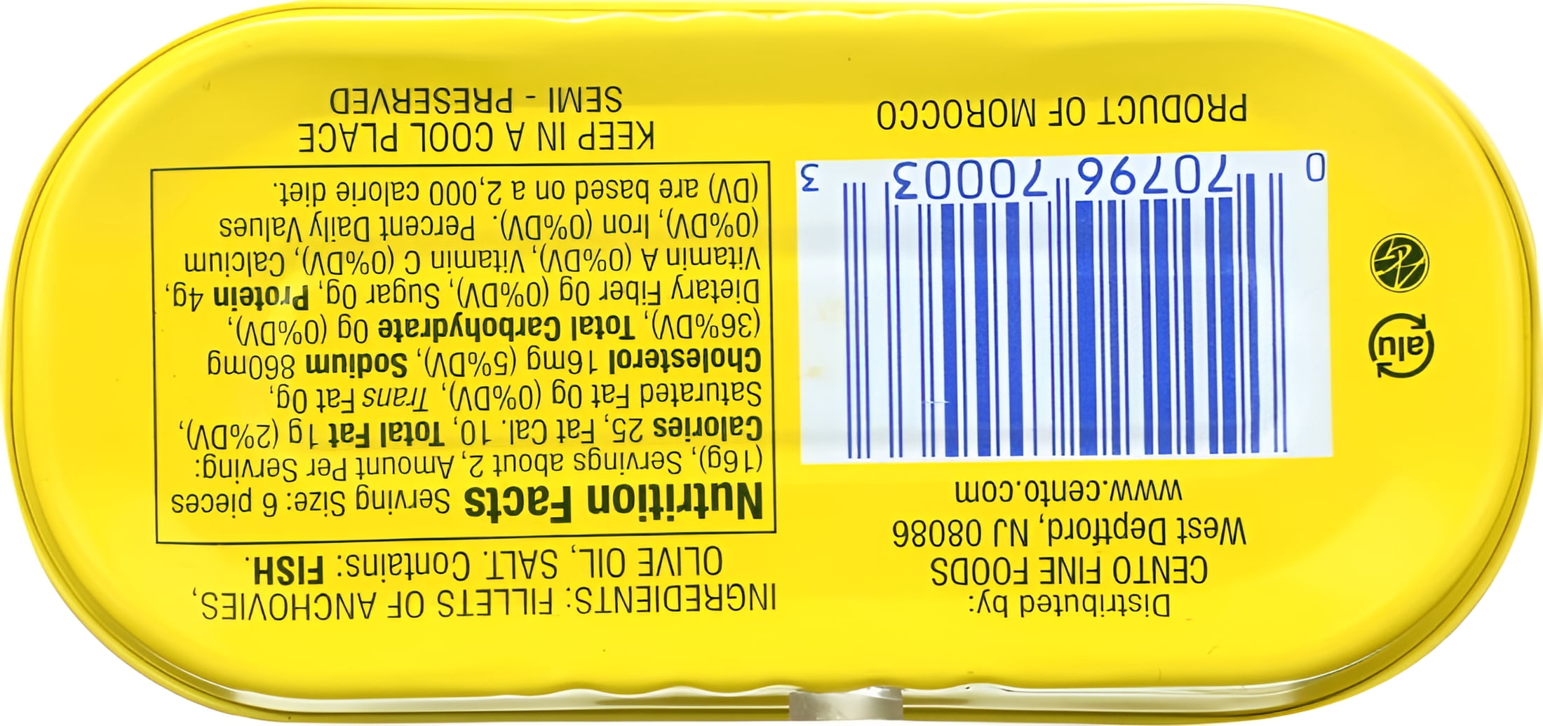 (5 pack) Cento Flat Fillet Anchovies in Olive Oil, 2 oz – Contains Fish (Anchovies)