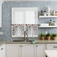 thumbnail image 6 of Christmas Tree Kitchen Curtains and Valances Set, Rod Pocket Curtains Tier Farmhouse Window Curtains 36 Inch Length, Winter Silver Leaves Red Ball Snowflake 3 Piece Kitchen Curtains Set, 6 of 6