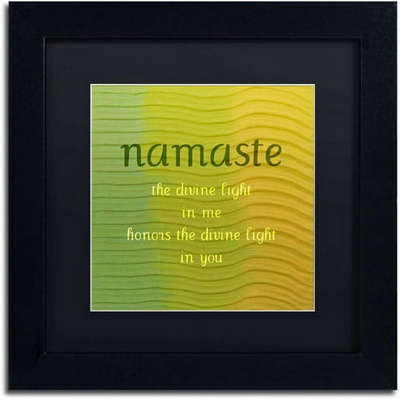 Trademark Fine Art "Namaste" Canvas Art by Michelle Calkins, Black Matte, Black Frame